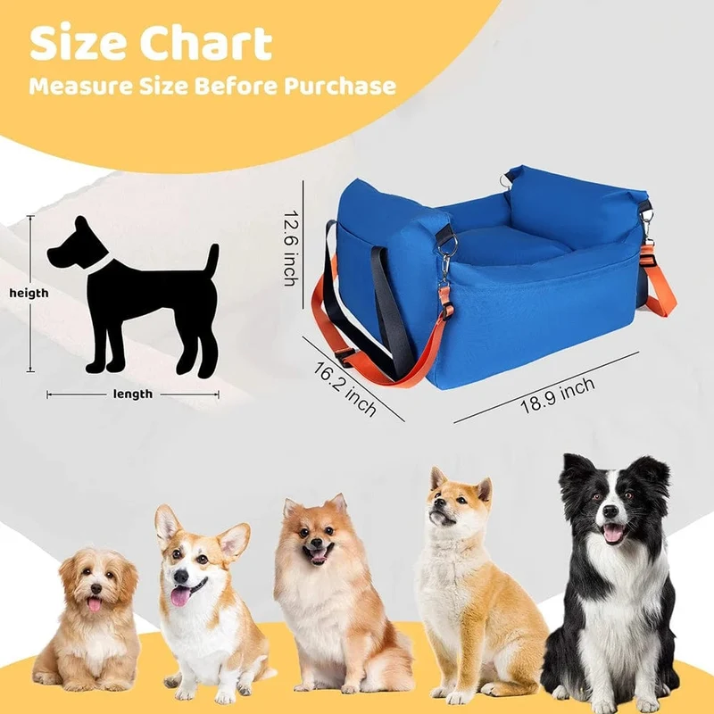 Hunde-Autositz für kleine Hunde, vollständig abnehmbar und waschbar, weiche Hunde-Autositze, Sofa, Reise-Tragebett