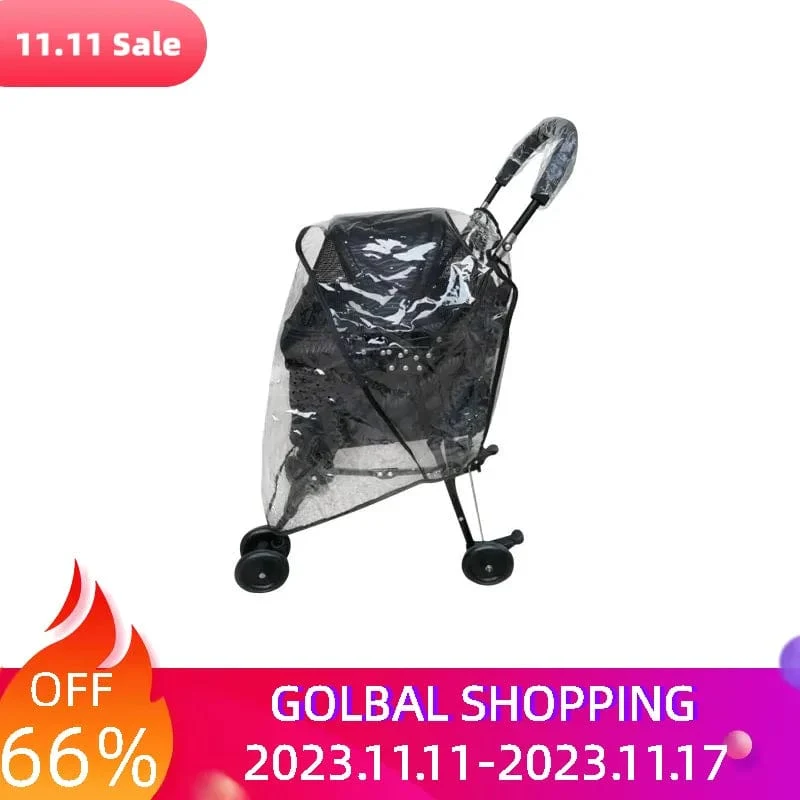 Trägerzubehör Schutz, winddicht, tragbar, für Hunde, Kinderwagen, Haustier, warm, Outdoor, Reisen, faltbar, wasserdicht, durchsichtiger Kunststoff