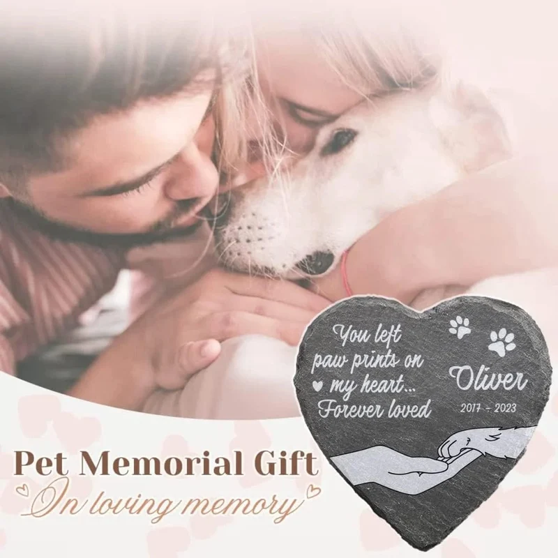 Benutzerdefinierte Haustier-Grabsteine, personalisierte Haustier-Gedenksteine, Katzen- und Hunde-Souvenir, Haustier-Verlust-Grabstein, fügen Sie Foto und Text hinzu. Dropshipping