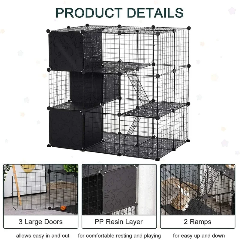 DIY Hund Zäune Tier Katze Kiste Höhle Haustier Laufstall Multi-funktionale Schlafen Spielen Zwinger Kaninchen Meerschweinchen Käfig Hund haus