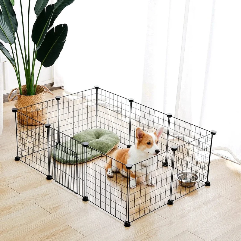 Faltbarer Laufstall für Haustiere, Eisen-Hundezaun, Kleintierkäfig, Welpenhütte, Hauskäfig, Welpenkätzchen, Katze, Hundegehege, Haustierartikel