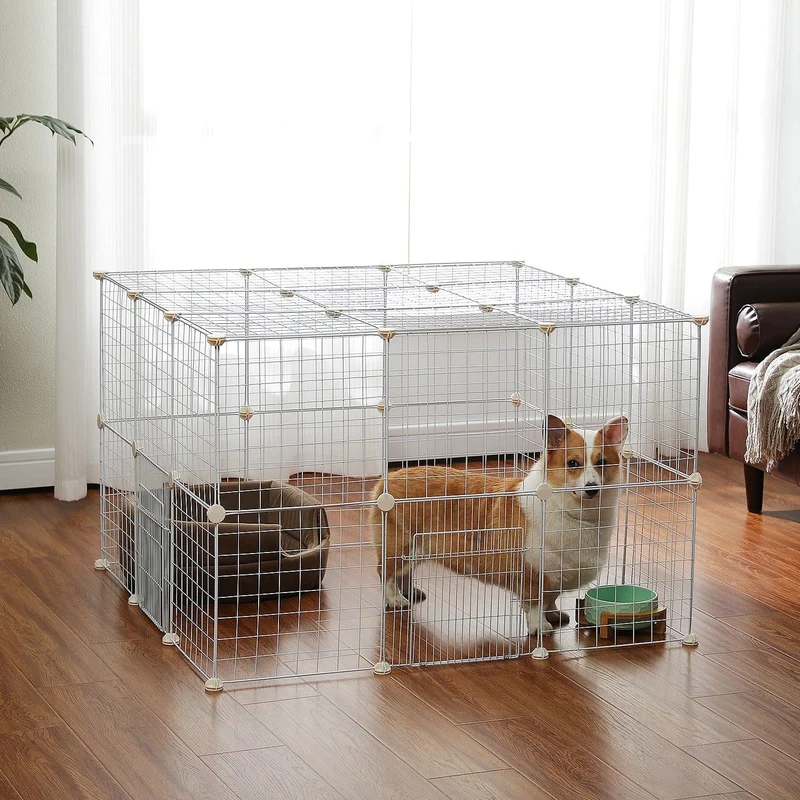 Faltbarer Laufstall für Haustiere, Eisen-Hundezaun, Kleintierkäfig, Welpenhütte, Hauskäfig, Welpenkätzchen, Katze, Hundegehege, Haustierartikel