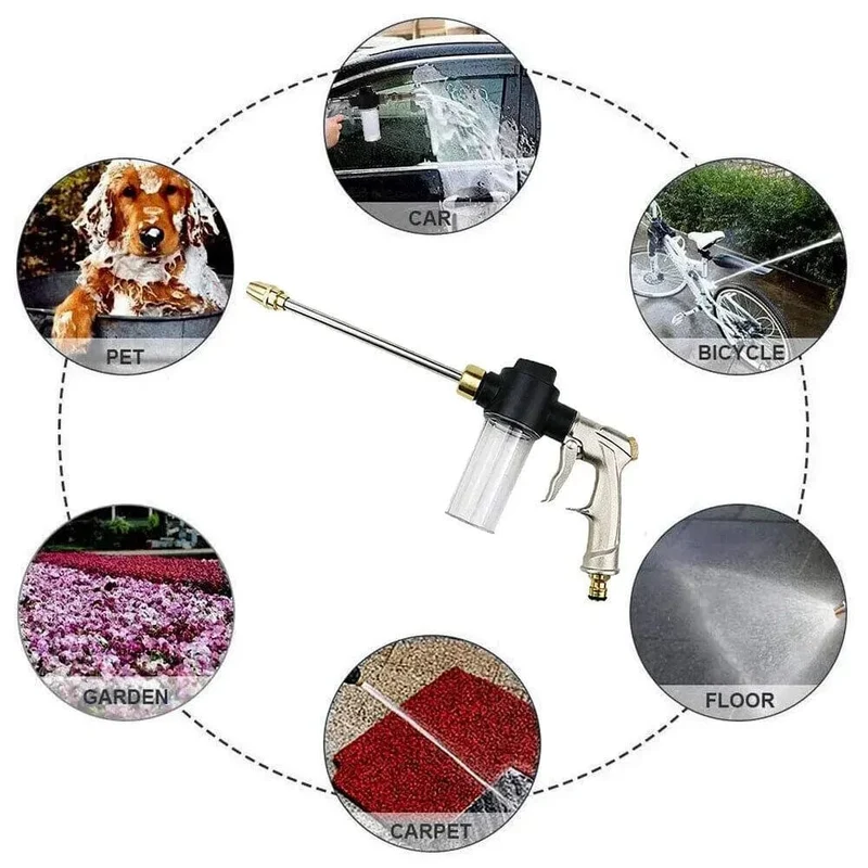 Hochdruck-Autowaschschaumtöpfe Lanzen Bewässerungswerkzeuge Einstellbarer Metallsprinkler Gartenbewässerungsschlauch Sprinkler
