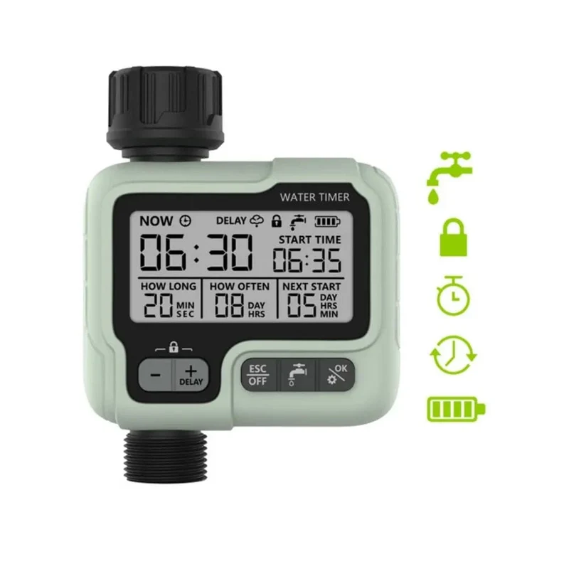 HCT-322 Automatischer Wassertimer Digitale Gartenbewässerungsmaschine Intelligenter Sprinkler für den Außenbereich zum Sparen von Wasser und Zeit