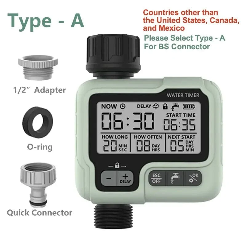 HCT-322 Automatischer Wassertimer Digitale Gartenbewässerungsmaschine Intelligenter Sprinkler für den Außenbereich zum Sparen von Wasser und Zeit
