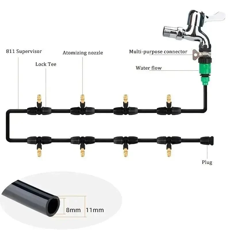 5 stücke Automatische Bewässerung System Haushalt Zerstäubung Düse Anlage Spritzen Spray Staub Reduzierung Gartenarbeit Bewässerung Timer Düse