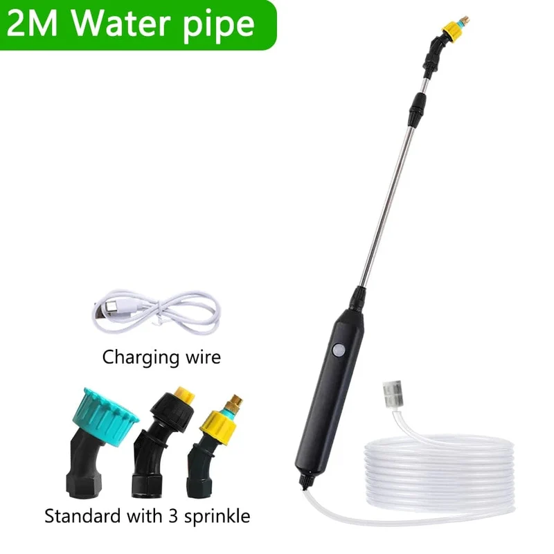 Tragbares elektrisches Gartensprühgerät, Bewässerungswerkzeug, USB, 2400 mAh, wiederaufladbarer Teleskopgriff mit 3 Düsen für Gartenpflanzen