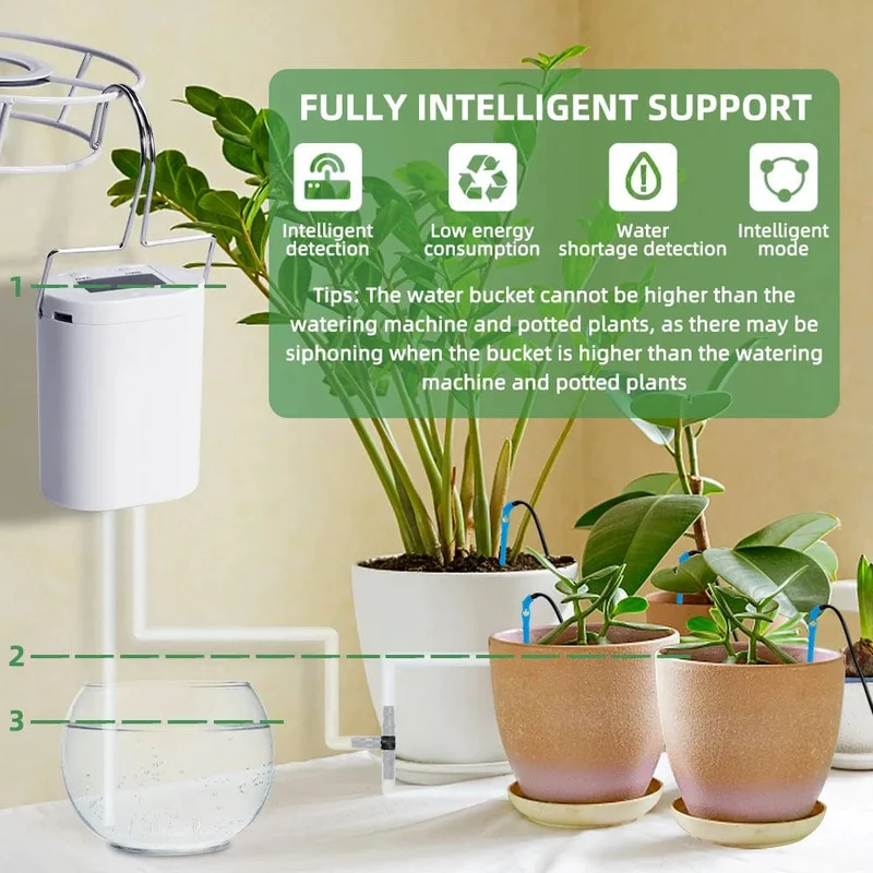 Automatische Bewässerungspumpe für Pflanzen und Blumen, Sprinkler-Tropfbewässerungsgerät, 2/4/8/16 Köpfe, Pumpen-Timer-System-Kit, Gartenwerkzeug
