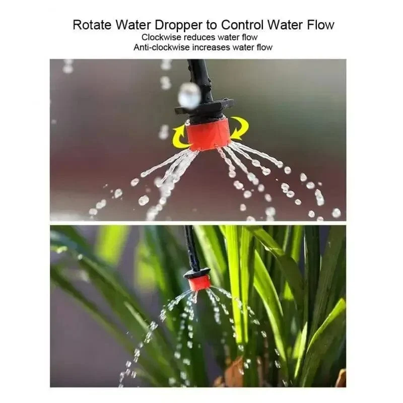 Tropfbewässerungssystem Automatische Bewässerung Gartenschlauch Mikro-Tropfbewässerungssets Einstellbare Düse Gartenbedarf System Wasser