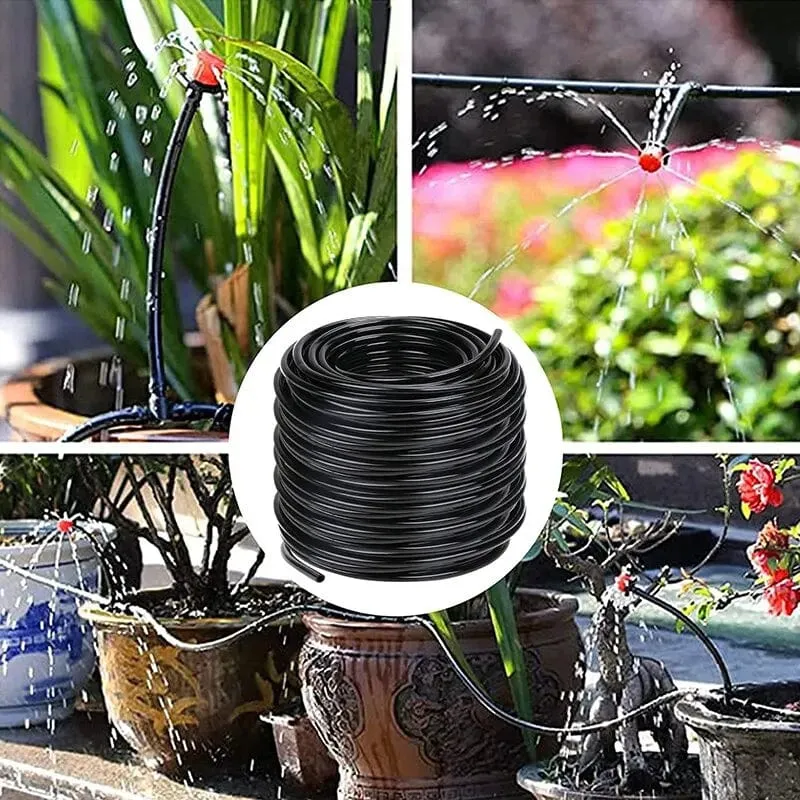 5 m schwarzer Tropfbewässerungsschlauch, perfekt für selbstgebaute Gartenbewässerungssysteme oder als leerer Verteilerschlauch für jeden Garten