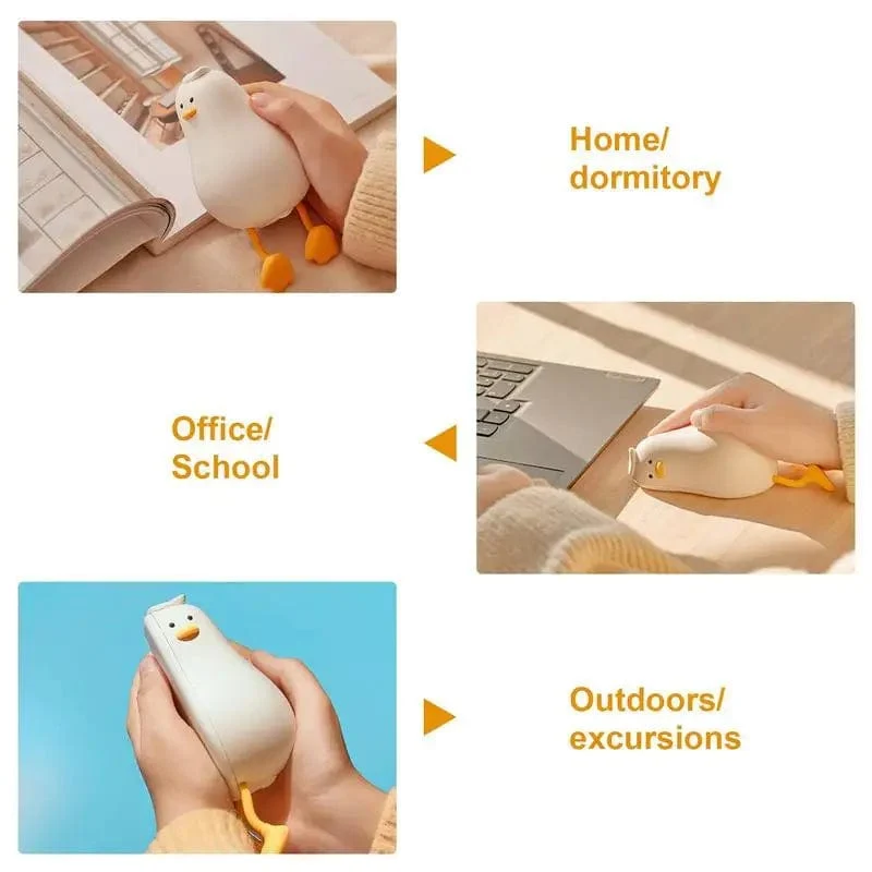 Handwärmer, wiederaufladbarer Wärmer, Power Bank, süße Ente, 4000 mAh, elektrischer tragbarer Taschenheizer, ideal für Raynaud-Syndrom, Jagd, Golf