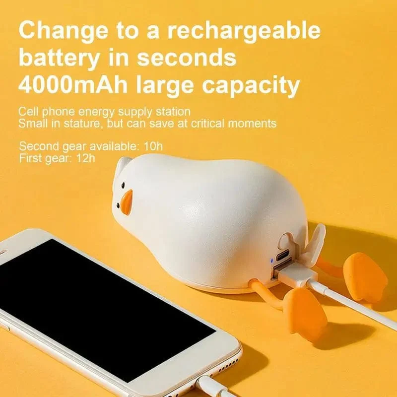 Handwärmer, wiederaufladbarer Wärmer, Power Bank, süße Ente, 4000 mAh, elektrischer tragbarer Taschenheizer, ideal für Raynaud-Syndrom, Jagd, Golf