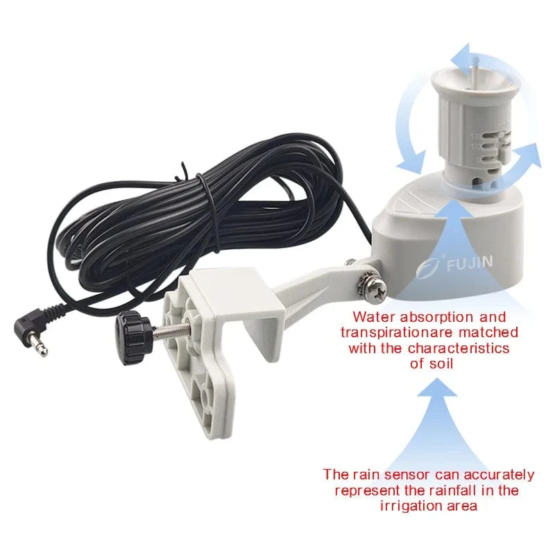 FuJin Kabelgebundener Regensensor, automatische Bewässerung, Wasser-Timer, Funktionsset, Garten-Automatik-Sensing-Controller