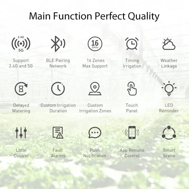 16-Zonen-WiFi-Smart-Bewässerungssteuerung Gartensprinklersteuerung Zeitsteuerung der Bewässerung von Blumen Wasserventilsteuerung