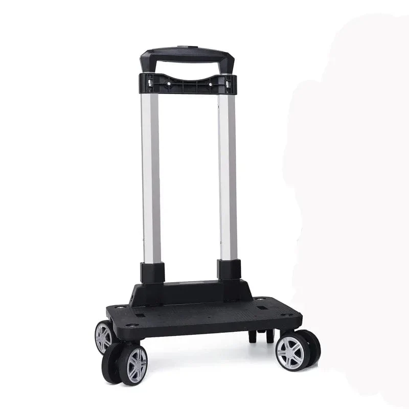 Tragbarer 4/5-Rad-Trolley-Rack aus Aluminiumlegierung, faltbarer Zugstangenträger für Studentenrucksack, Haustiertasche, Tragfähigkeit 15 kg