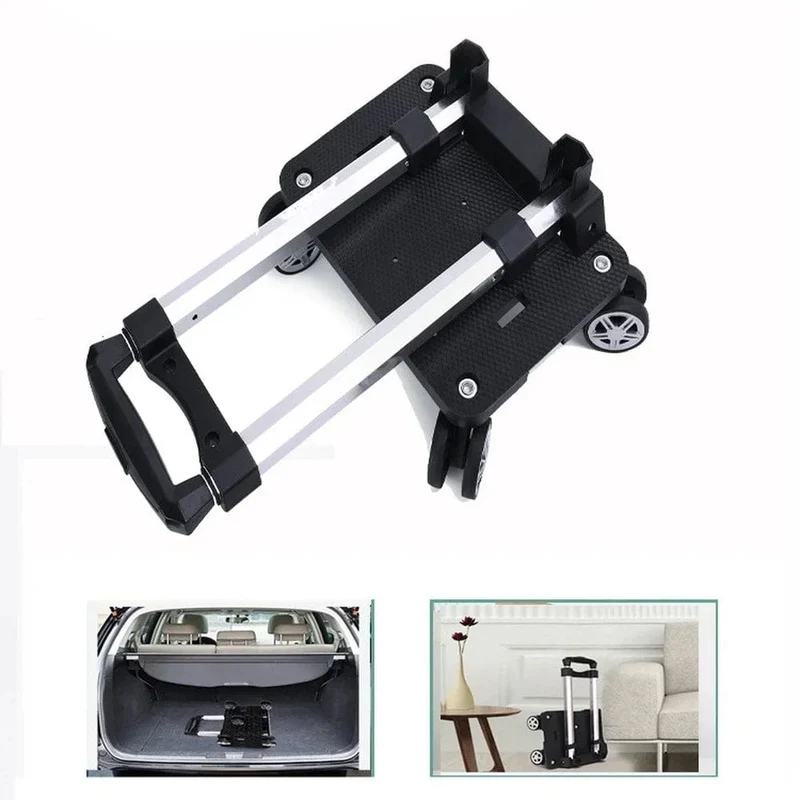 Tragbarer 4/5-Rad-Trolley-Rack aus Aluminiumlegierung, faltbarer Zugstangenträger für Studentenrucksack, Haustiertasche, Tragfähigkeit 15 kg