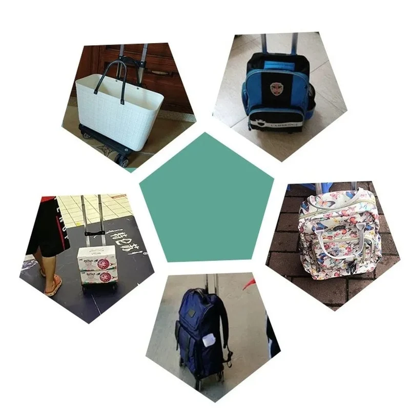 Tragbarer 4/5-Rad-Trolley-Rack aus Aluminiumlegierung, faltbarer Zugstangenträger für Studentenrucksack, Haustiertasche, Tragfähigkeit 15 kg