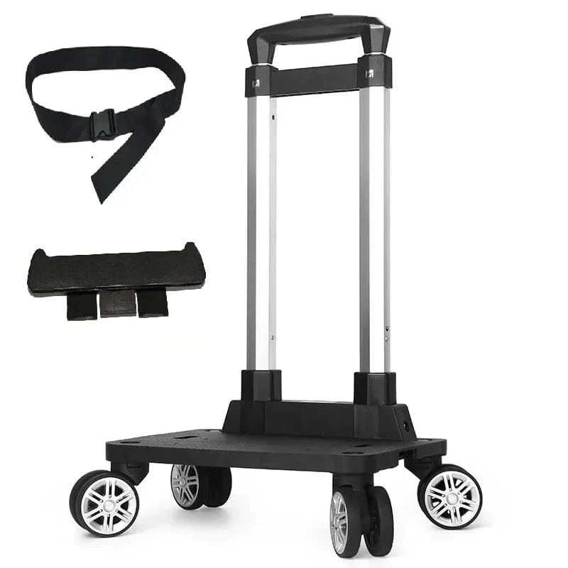 Tragbarer 4/5-Rad-Trolley-Rack aus Aluminiumlegierung, faltbarer Zugstangenträger für Studentenrucksack, Haustiertasche, Tragfähigkeit 15 kg