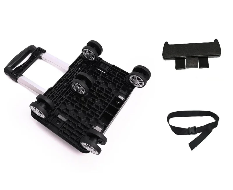 Tragbarer 4/5-Rad-Trolley-Rack aus Aluminiumlegierung, faltbarer Zugstangenträger für Studentenrucksack, Haustiertasche, Tragfähigkeit 15 kg