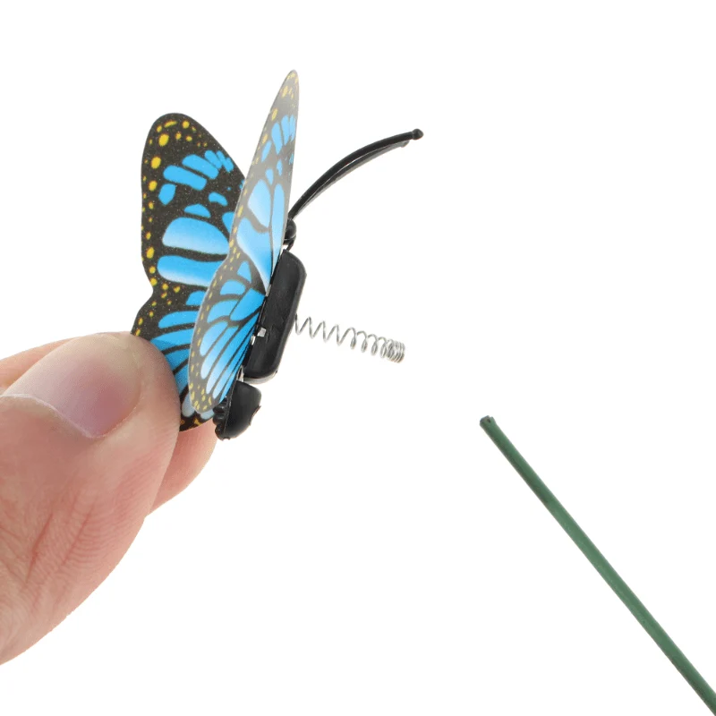 25 Stück 3D-Schmetterlingsstäbe, Dekoration, bunte Schmetterlingsstäbe für Garten, Hof, Pflanzgefäß, Außendekoration, Miniaturfiguren, Feengarten-Ornament, Terrassendekoration, Blumentöpfe, Bonsai-Dekoration