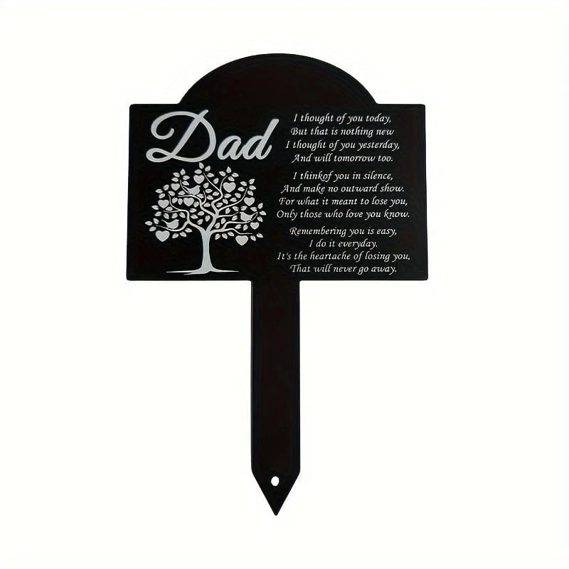 1 Stück Metall-Grabmarker (13.72 cm x 21.34 cm), rustikaler Beileids-Gartenpfahl, wasserdichter Friedhofs-Tribut im Freien, dekoratives Friedhofsschild aus Eisen für Haus und Garten