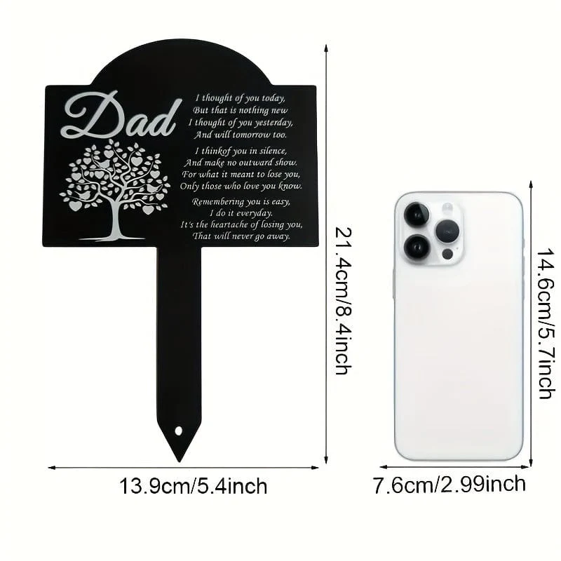 1 Stück Metall-Grabmarker (13.72 cm x 21.34 cm), rustikaler Beileids-Gartenpfahl, wasserdichter Friedhofs-Tribut im Freien, dekoratives Friedhofsschild aus Eisen für Haus und Garten