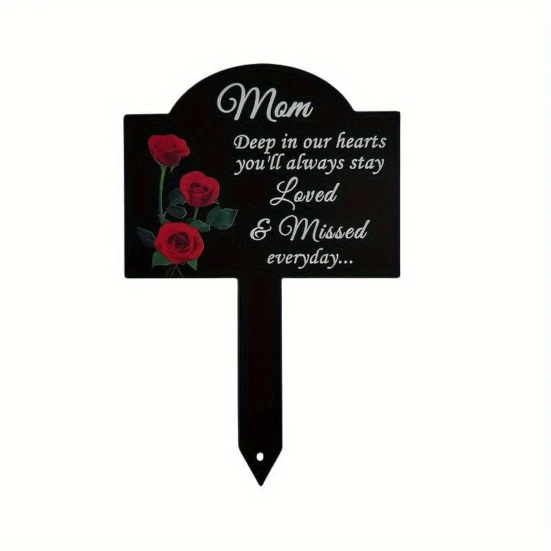 1 Stück Metall-Grabmarker (13.72 cm x 21.34 cm), rustikaler Beileids-Gartenpfahl, wasserdichter Friedhofs-Tribut im Freien, dekoratives Friedhofsschild aus Eisen für Haus und Garten