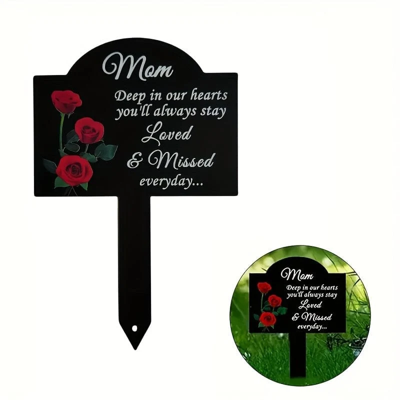 1 Stück Metall-Grabmarker (13.72 cm x 21.34 cm), rustikaler Beileids-Gartenpfahl, wasserdichter Friedhofs-Tribut im Freien, dekoratives Friedhofsschild aus Eisen für Haus und Garten