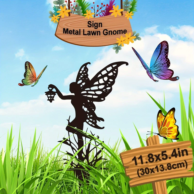 Gartenfee Alette: Eine exklusive Outdoor-Dekoration aus Metall für Ihre Terrasse und Ihren Rasen