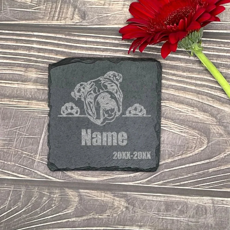 Personalisierter Haustier-Gedenkstein, individueller Hunde-Namensstein für Hunde, Haustiere, Pfotenabdrücke, Steine, Grabsteine, als Geschenk für verlorene Haustiere
