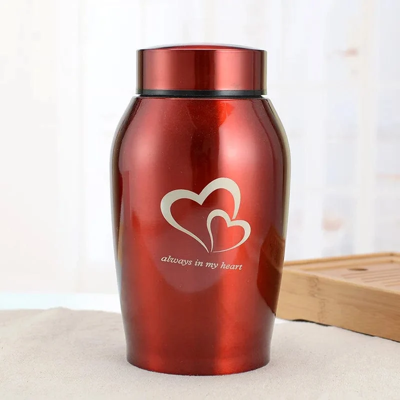 Urne für mehrfarbige Hundeurnen aus Edelstahl für Katzen, Vögel, Mäuse, Einäscherungsasche, versiegelte Beerdigungsurne für Hunde, Haustier-Souvenirglas