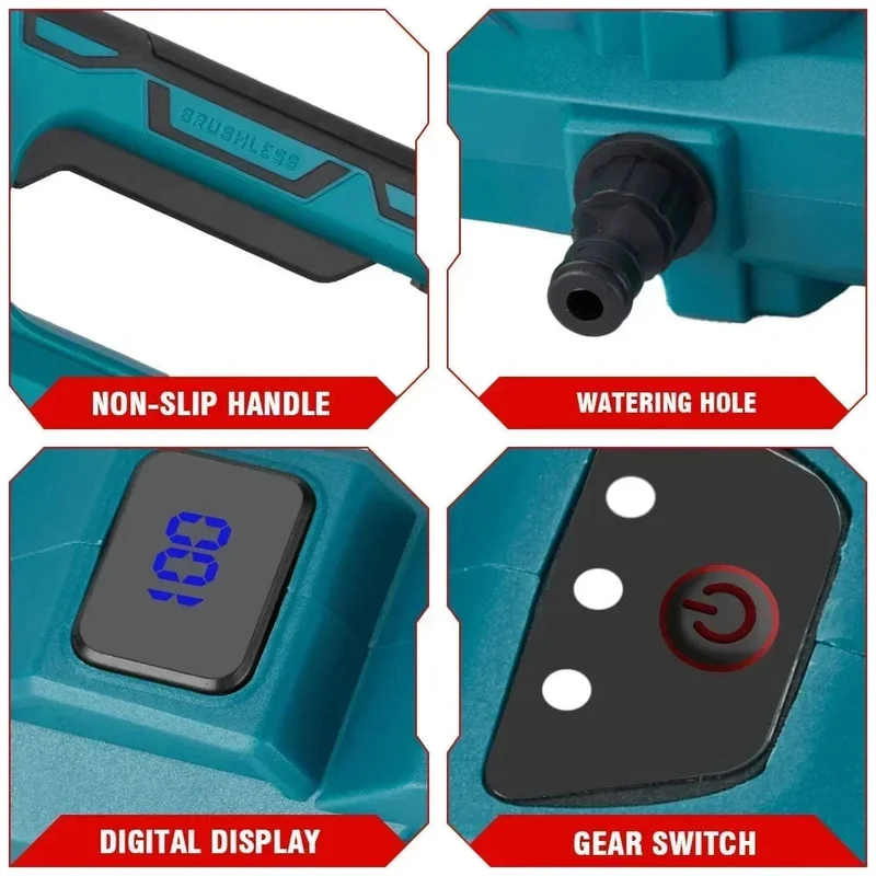 ONEVAN 3500W 200Bar bürstenloser elektrischer Hochdruckreiniger, Autowaschanlage, Wasserpistole, Gartenbewässerungswerkzeug für Makita 18V Akku