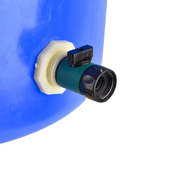 3/4 Zoll Regentonnen-Schottverschraubungssatz, PVC-Regentonnenventil mit Schlauchadapter, Regentonnen-Kit für Aquarien, Wassertanks, Pools