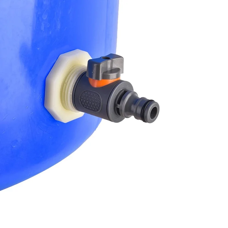 3/4 Zoll Regentonnen-Schottverschraubungssatz, PVC-Regentonnenventil mit Schlauchadapter, Regentonnen-Kit für Aquarien, Wassertanks, Pools