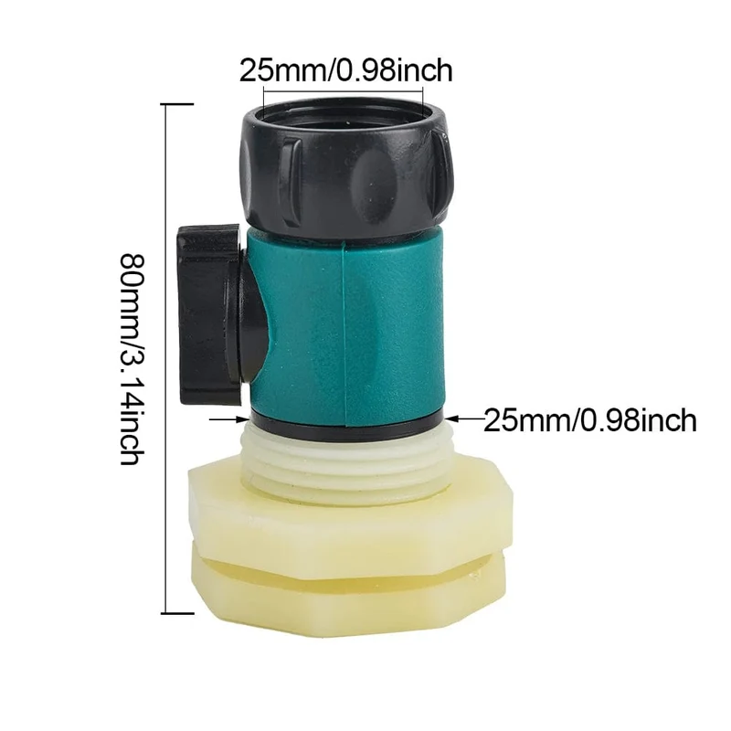 3/4 Zoll Regentonnen-Schottverschraubungssatz, PVC-Regentonnenventil mit Schlauchadapter, Regentonnen-Kit für Aquarien, Wassertanks, Pools