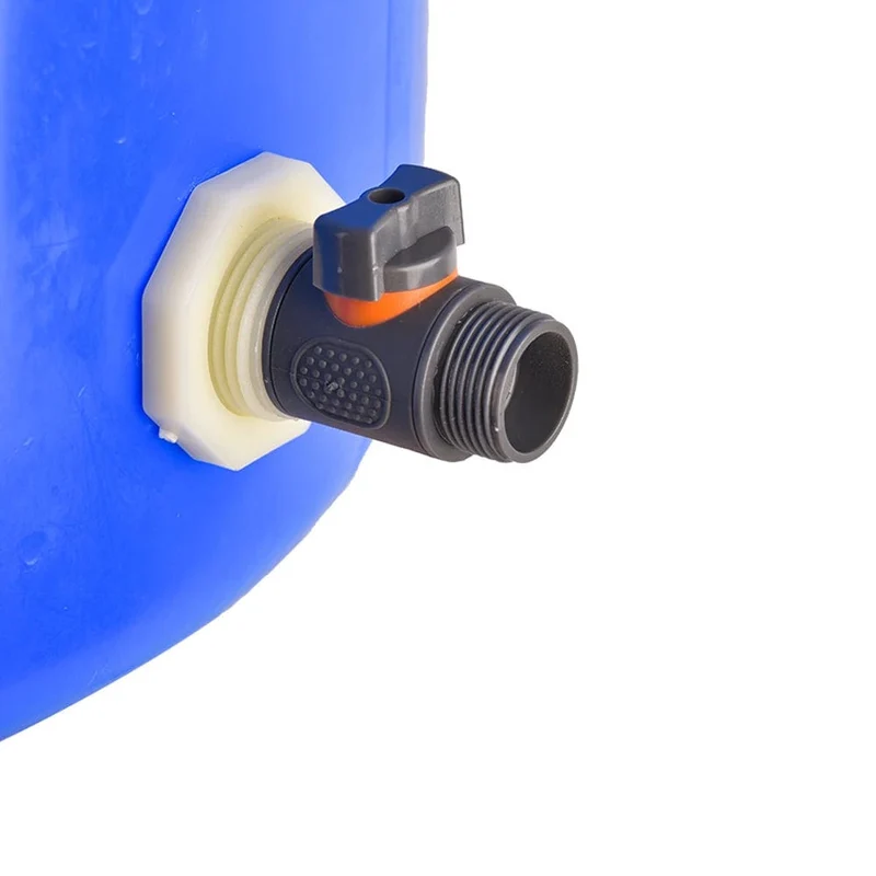 3/4 Zoll Regentonnen-Schottverschraubungssatz, PVC-Regentonnenventil mit Schlauchadapter, Regentonnen-Kit für Aquarien, Wassertanks, Pools