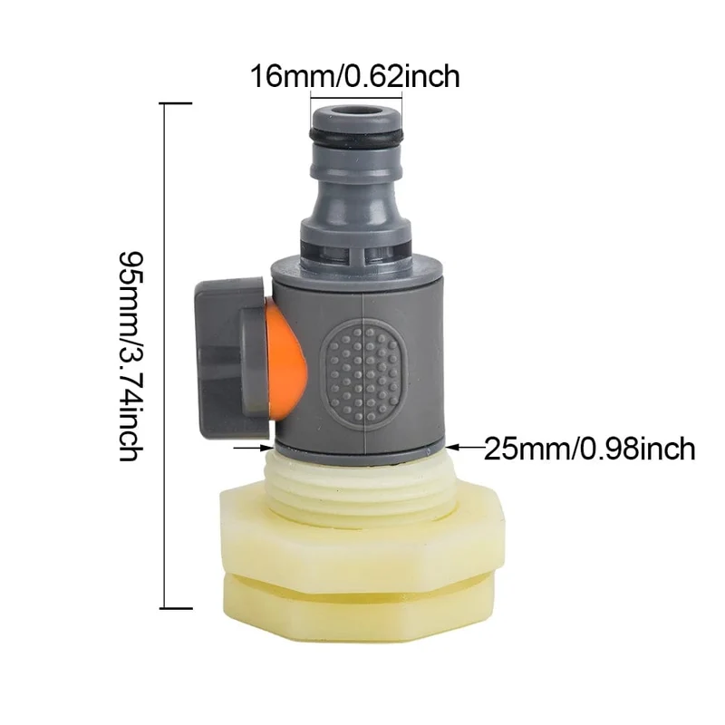 3/4 Zoll Regentonnen-Schottverschraubungssatz, PVC-Regentonnenventil mit Schlauchadapter, Regentonnen-Kit für Aquarien, Wassertanks, Pools