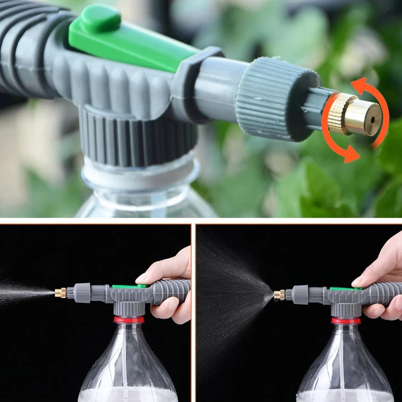 1 Stück Garten-Handsprüh-Bewässerungskopf, optionale Düsenschnittstelle, Messing-Sprühpistole, einstellbarer Wasserdruck, Zerstäubungssprüher