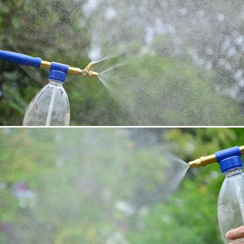 1 Stück Garten-Handsprüh-Bewässerungskopf, optionale Düsenschnittstelle, Messing-Sprühpistole, einstellbarer Wasserdruck, Zerstäubungssprüher