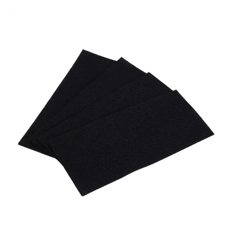 10 x 130 x 130 mm schwarzer Aktivkohlefilter, Baumwollschaum-Schwamm-Ersatz, Sed, um Rauch und Rauchreiniger zu absorbieren, 5 Stück.