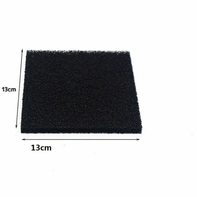 10 x 130 x 130 mm schwarzer Aktivkohlefilter, Baumwollschaum-Schwamm-Ersatz, Sed, um Rauch und Rauchreiniger zu absorbieren, 5 Stück.