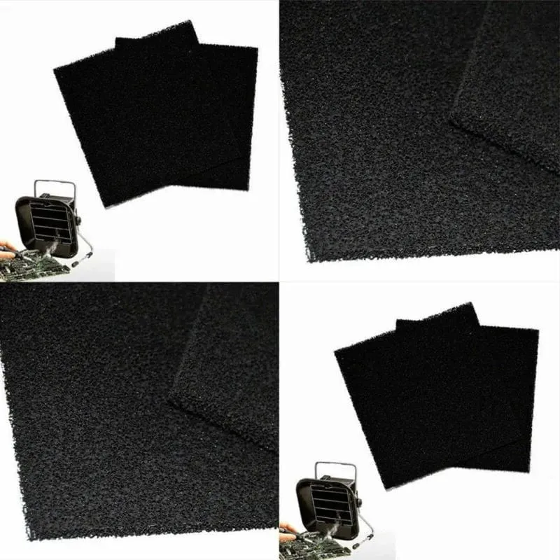 10 x 130 x 130 mm schwarzer Aktivkohlefilter, Baumwollschaum-Schwamm-Ersatz, Sed, um Rauch und Rauchreiniger zu absorbieren, 5 Stück.
