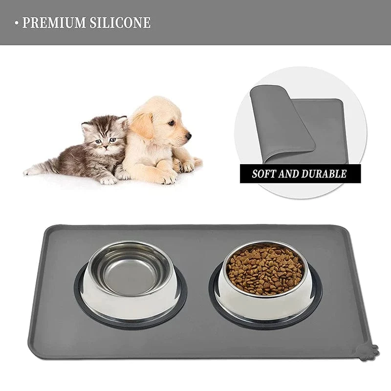 CDDMPET Silikon-Napfunterlage für Hunde und Katzen, antihaftbeschichtet, für Trinkbrunnen, Futterunterlage für Welpen, Fütterungs- und Trinkmatte, leicht zu waschendes Tischset
