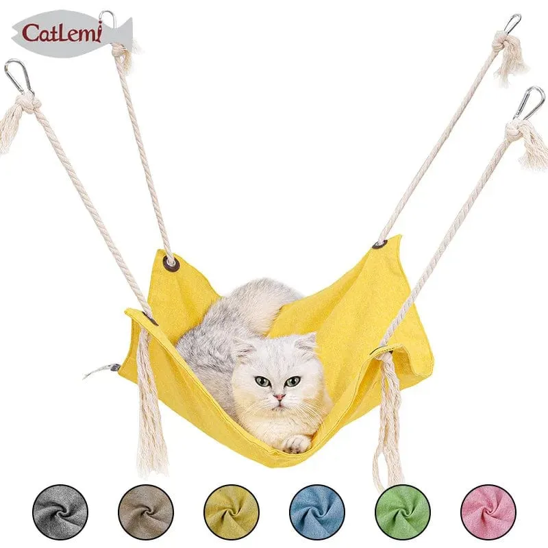 Hersteller Neue Produkte Sommer Haustier Atmungsaktive Baumwolle und Leinen Hängematte Käfig Schaukel Katzenstreu Katze Hängematte Katzenstreu