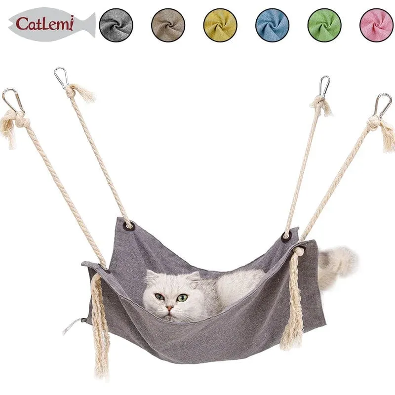 Hersteller Neue Produkte Sommer Haustier Atmungsaktive Baumwolle und Leinen Hängematte Käfig Schaukel Katzenstreu Katze Hängematte Katzenstreu