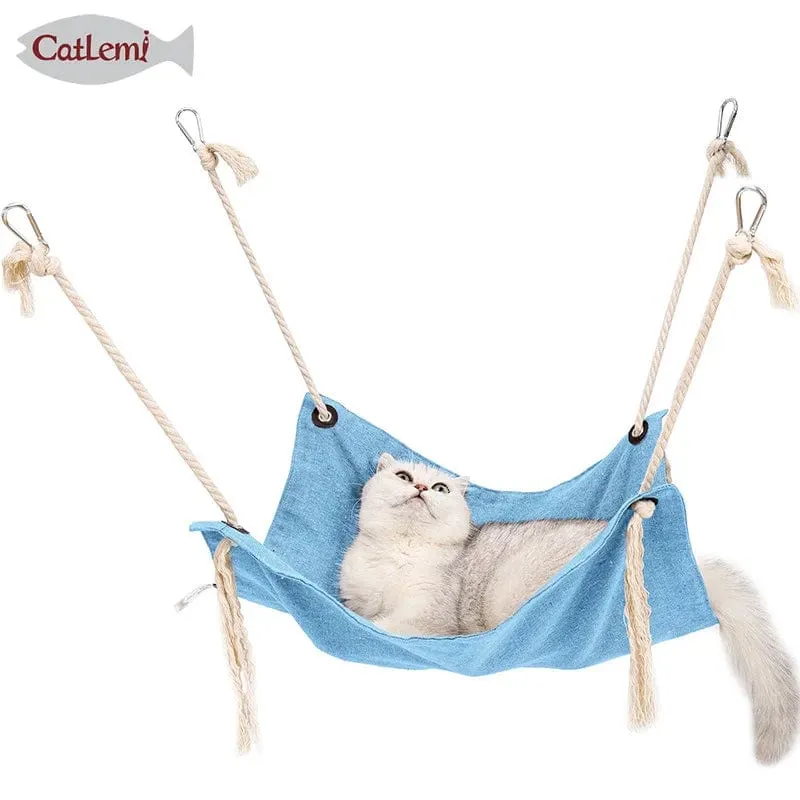 Hersteller Neue Produkte Sommer Haustier Atmungsaktive Baumwolle und Leinen Hängematte Käfig Schaukel Katzenstreu Katze Hängematte Katzenstreu