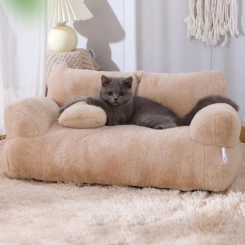 YOKEE Luxuriöses Katzenbett, superweiches, warmes Sofa für kleine Hunde, abnehmbar, waschbar, rutschfest, Schlafhaus für Kätzchen und Welpen, Haustierbedarf