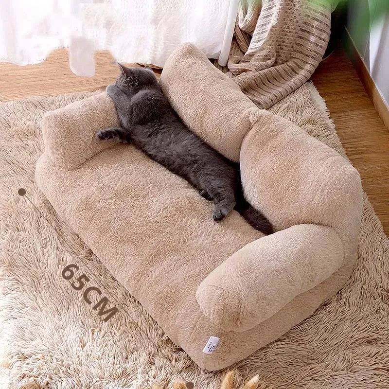 YOKEE Luxuriöses Katzenbett, superweiches, warmes Sofa für kleine Hunde, abnehmbar, waschbar, rutschfest, Schlafhaus für Kätzchen und Welpen, Haustierbedarf