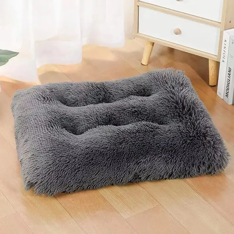 Großes Hundebett, waschbares Haustierbett aus Plüsch, gegen Angstzustände, warmes Hundekissen, Schlafmatte, bequeme Haustiermatten für kleine, mittelgroße und große Hunde