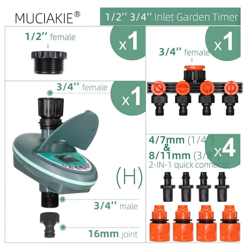 Garten Automatische Bewässerung Timer Smart Home Programmierung Bewässerung Ventil Gewächshaus Tropf Bewässerung System LCD Display Controller